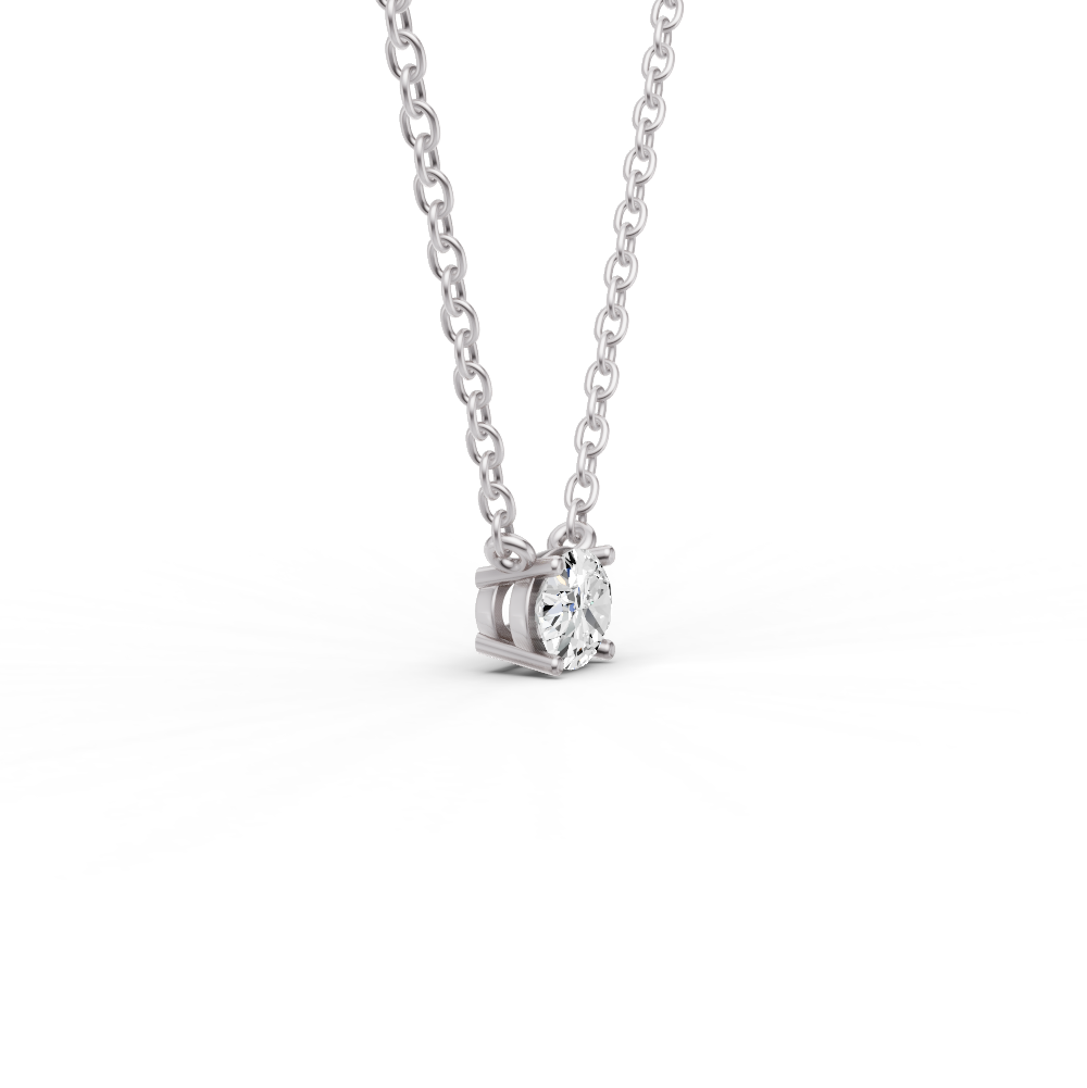 Lab Grown Floating Oval Shape Diamond Solitaire Pendant