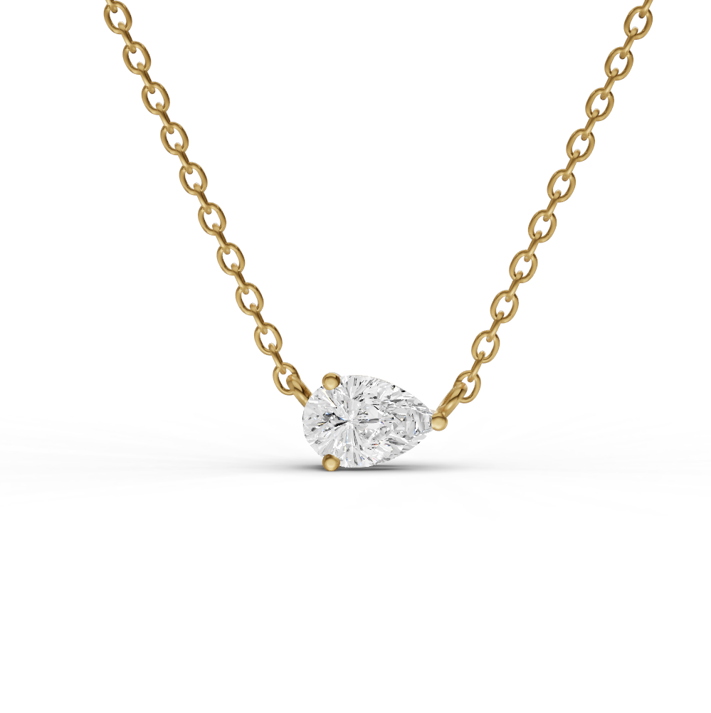 Lab Grown Floating Pear Shape Diamond Solitaire Pendant