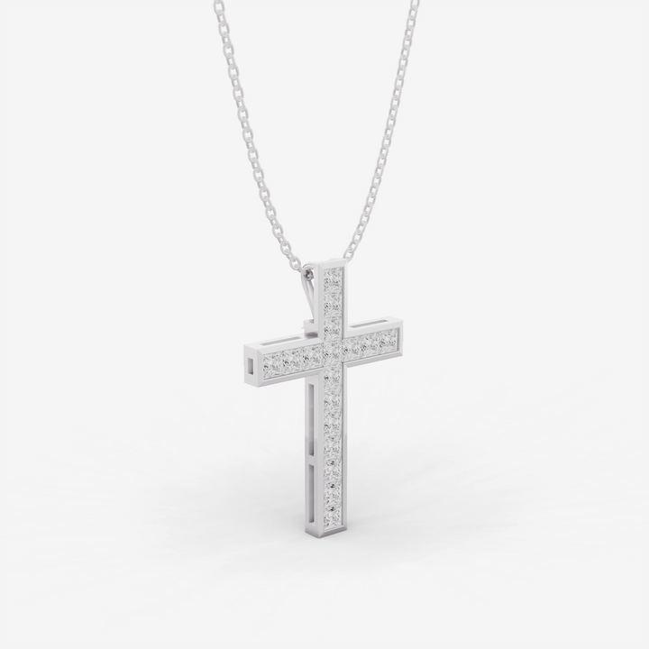 Princess Diamond Bezel Pendent in 14K WG