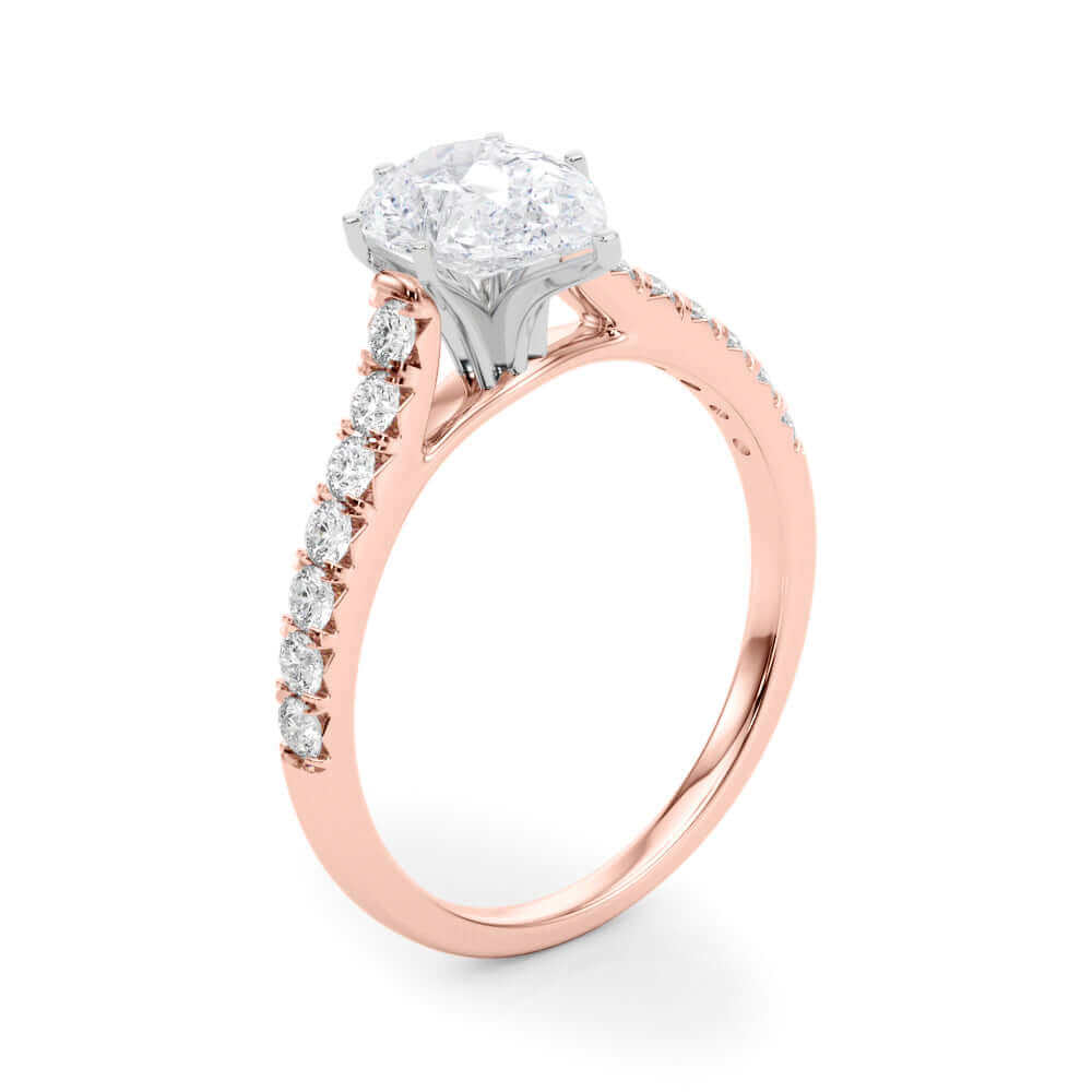 Pear Shape and Round Diamond Engagement Ring