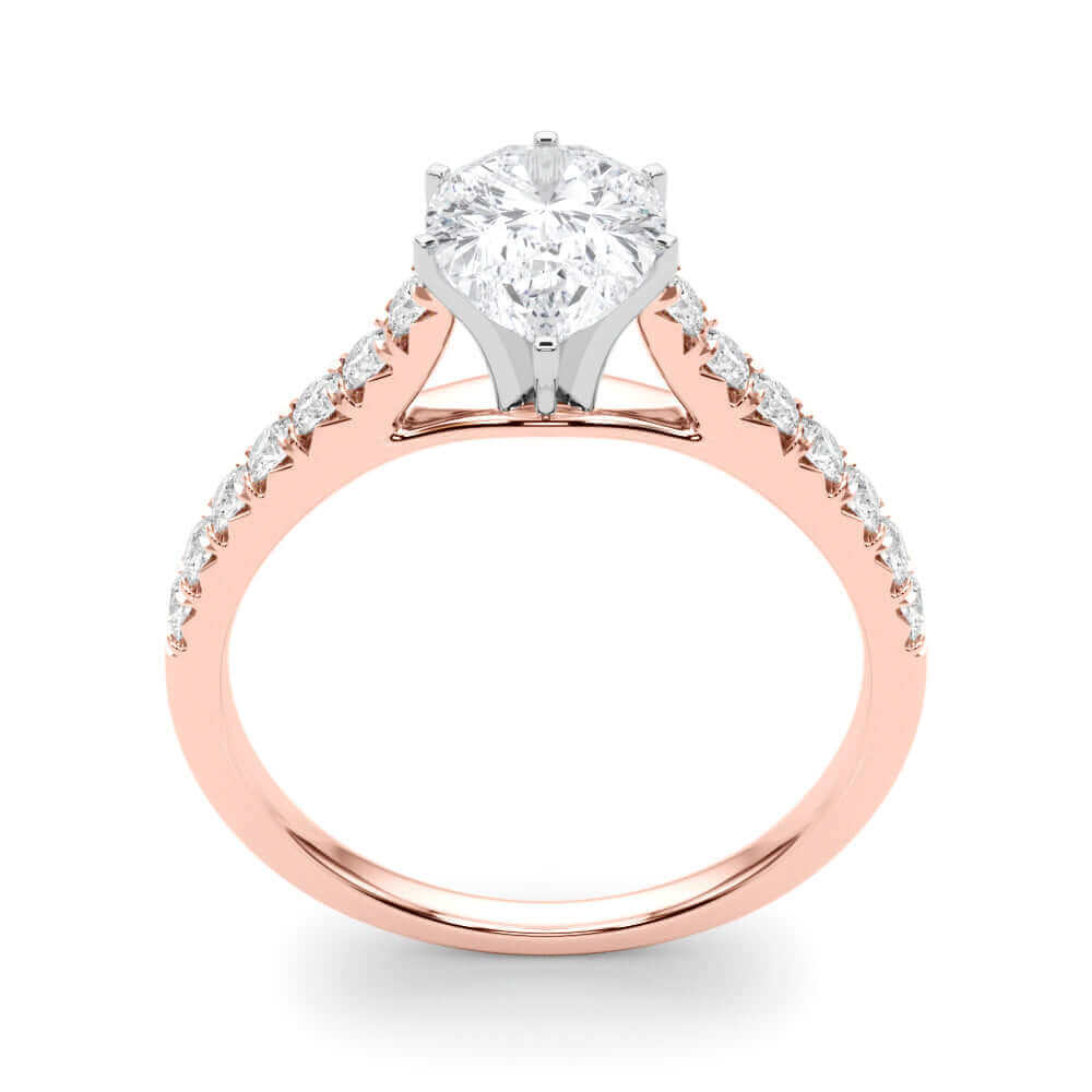 Pear Shape and Round Diamond Engagement Ring