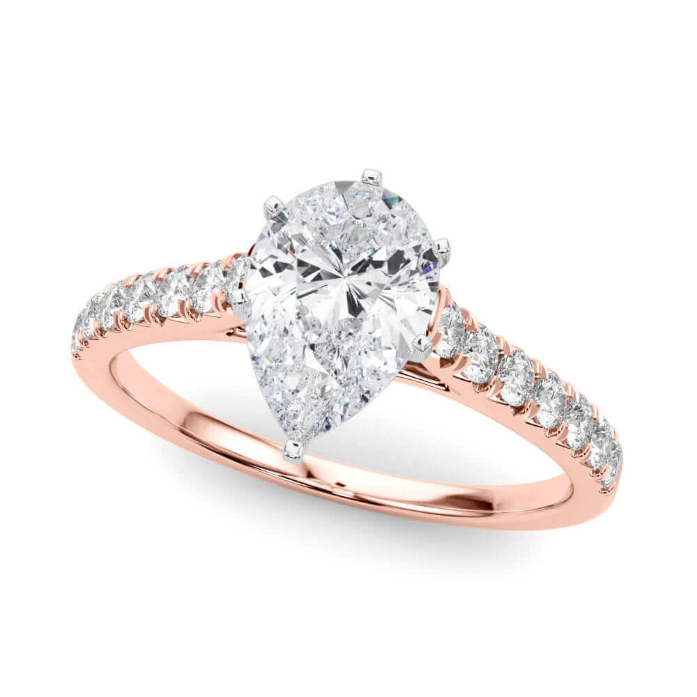 Pear Shape and Round Diamond Engagement Ring