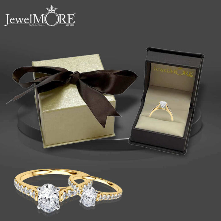 Oval and Round Diamond Engagement Ring