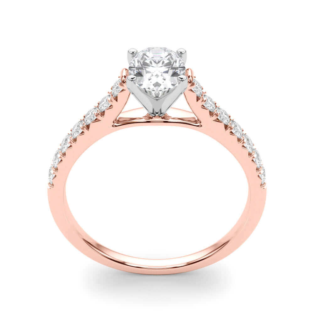 Oval and Round Diamond Engagement Ring