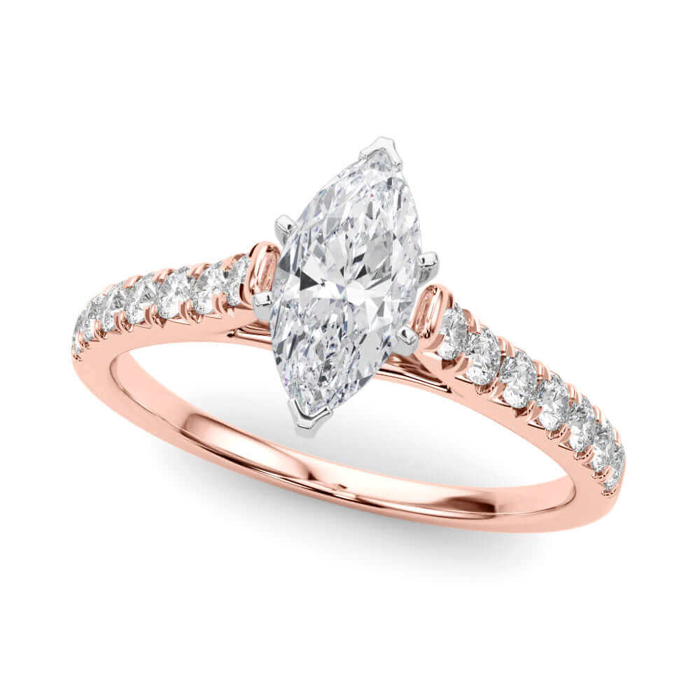 2 Carat Round & Marquise Lab Grown Diamond Engagement Ring for Women