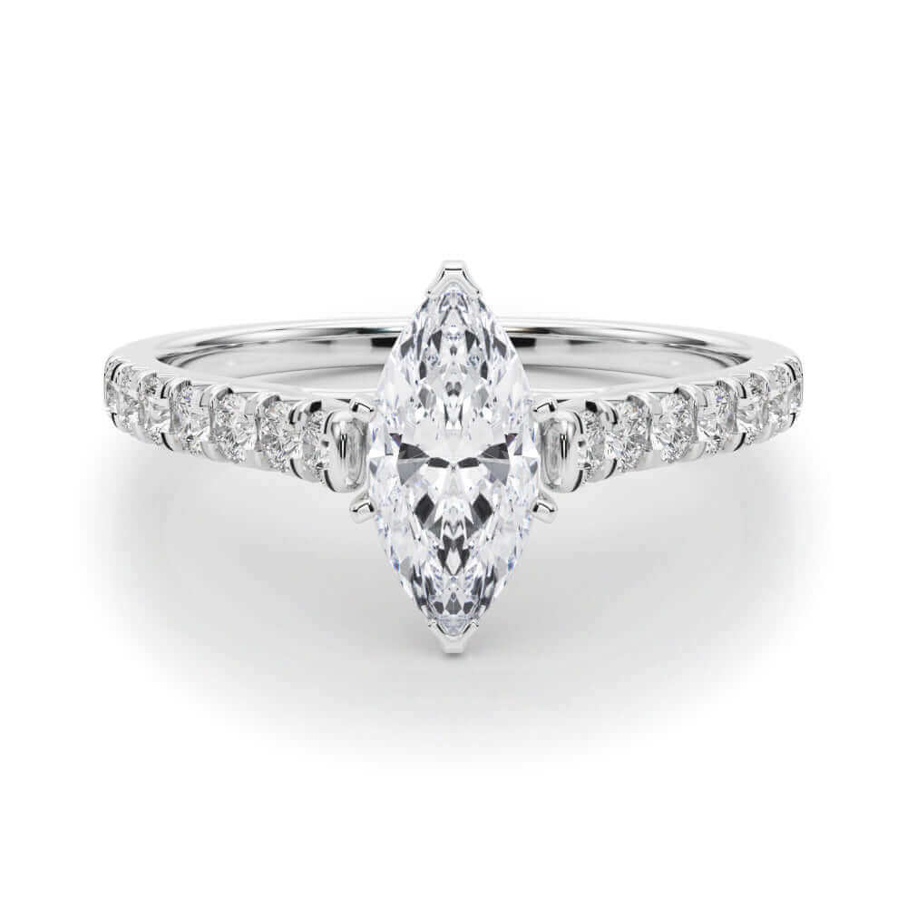 2 Carat Round & Marquise Lab Grown Diamond Engagement Ring for Women
