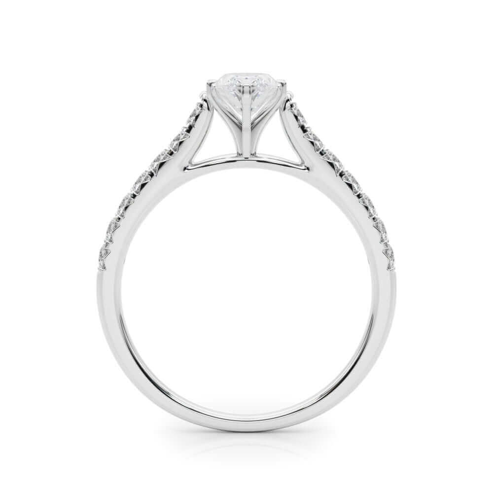 2 Carat Round & Marquise Lab Grown Diamond Engagement Ring for Women