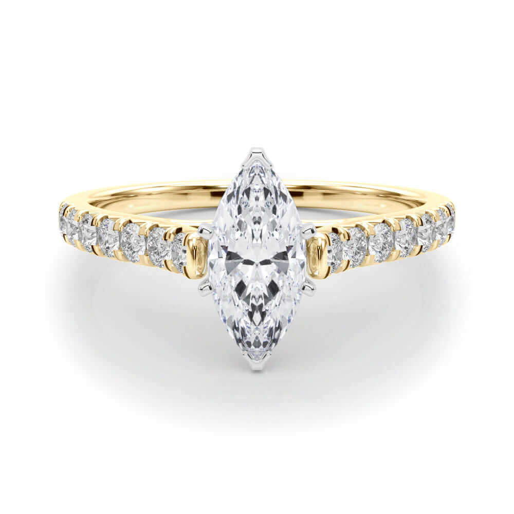 2 Carat Round & Marquise Lab Grown Diamond Engagement Ring for Women