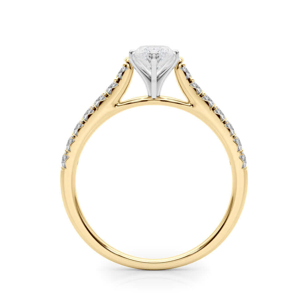 2 Carat Round & Marquise Lab Grown Diamond Engagement Ring for Women