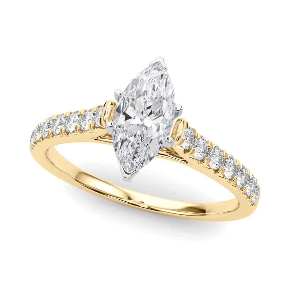 2 Carat Round & Marquise Lab Grown Diamond Engagement Ring for Women