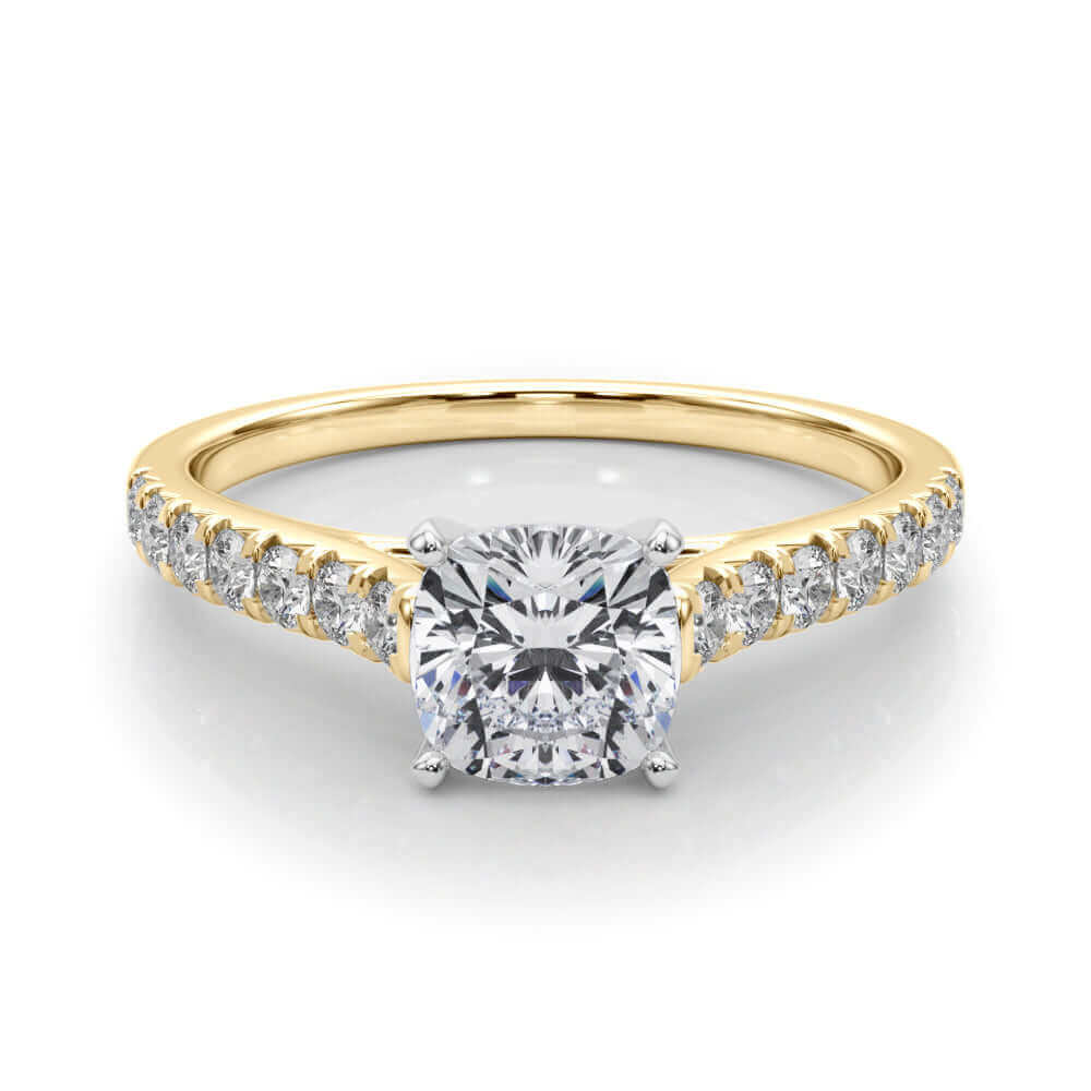  shop-Cushion-cut-lab-grown-Diamond-engagement-ring-2023-yellow-gold