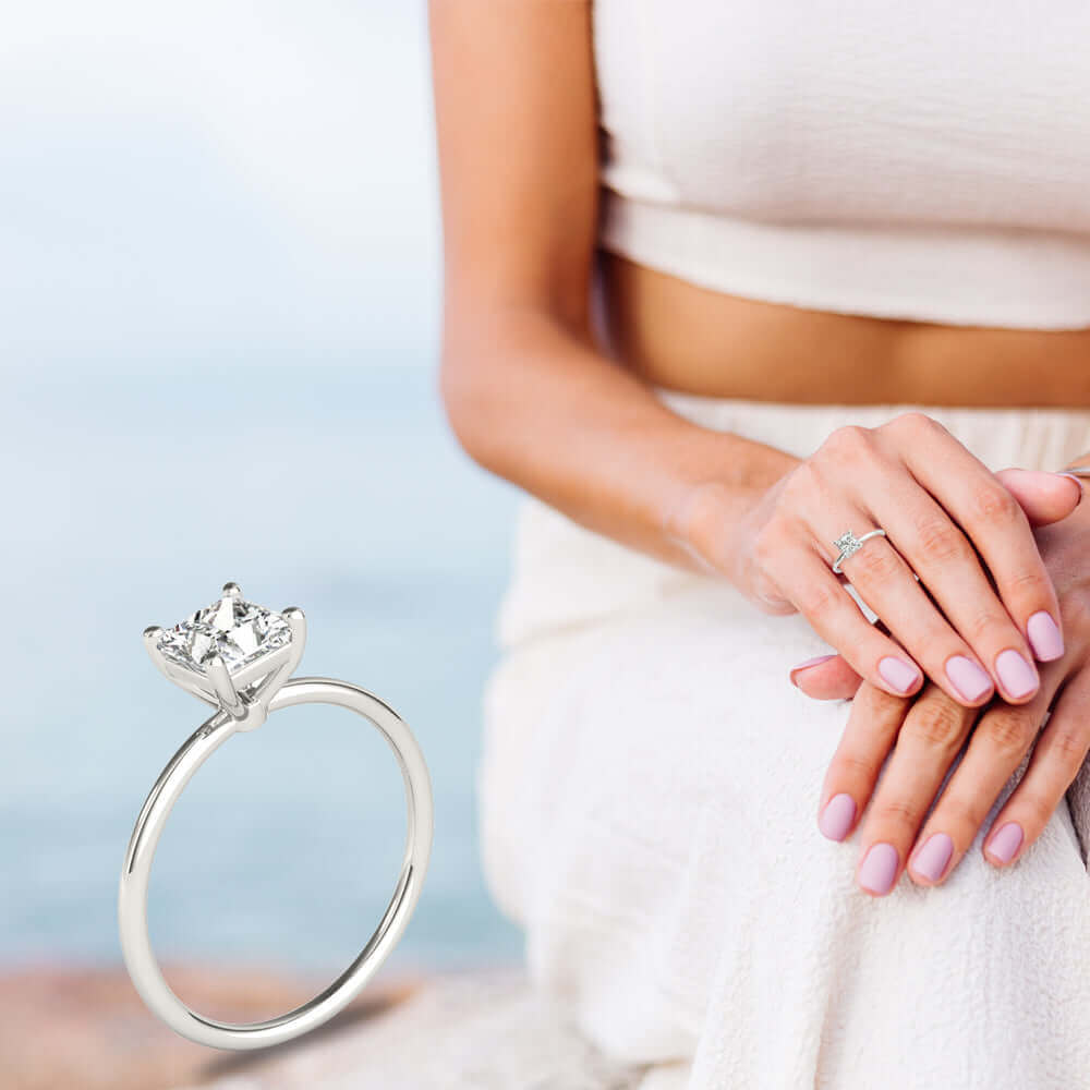 Solitaire Princess Diamond Engagement Ring