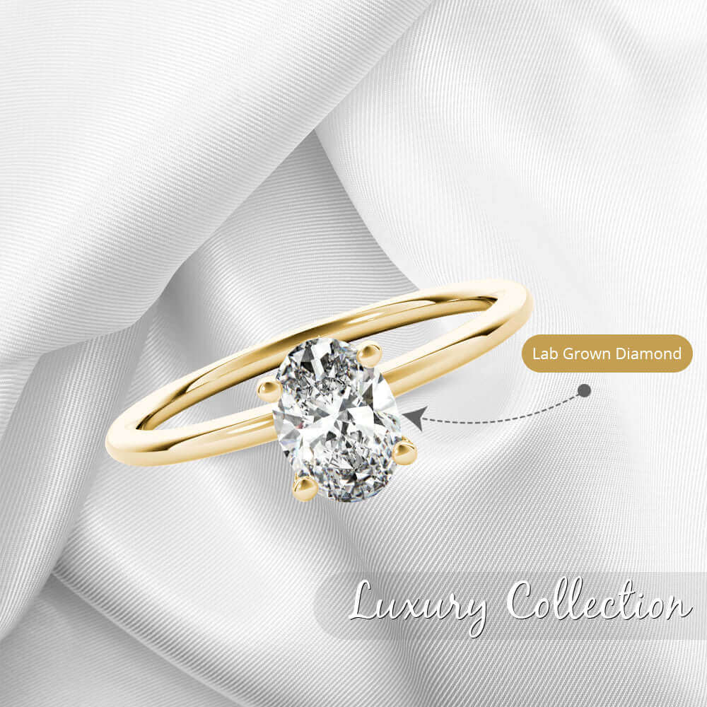 Solitaire Oval Lab Grown Diamond Engagement Ring