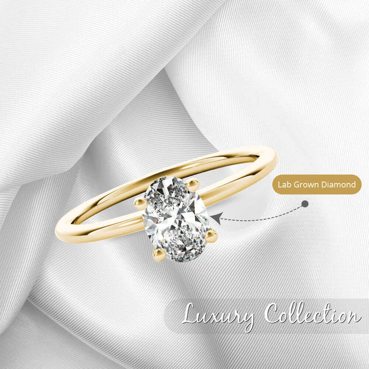 Solitaire Oval Lab Grown Diamond Engagement Ring