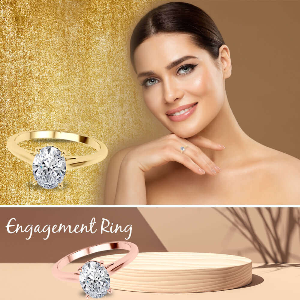 Oval Lab Grown Diamond Engagement Ring