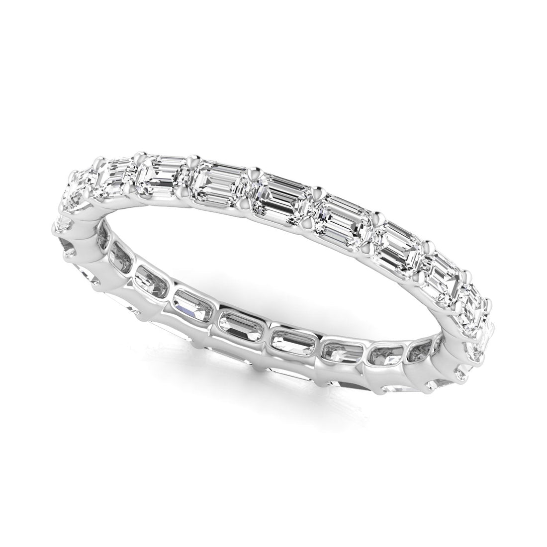 Jewels by Ray Dimoand 14K East-West Emerald Cut Lab Grown Diamond Eternity Band | 14K Gold, Stone Size-0.10 | E-F Color, VS-SI Clarity | 30 Day Free Return