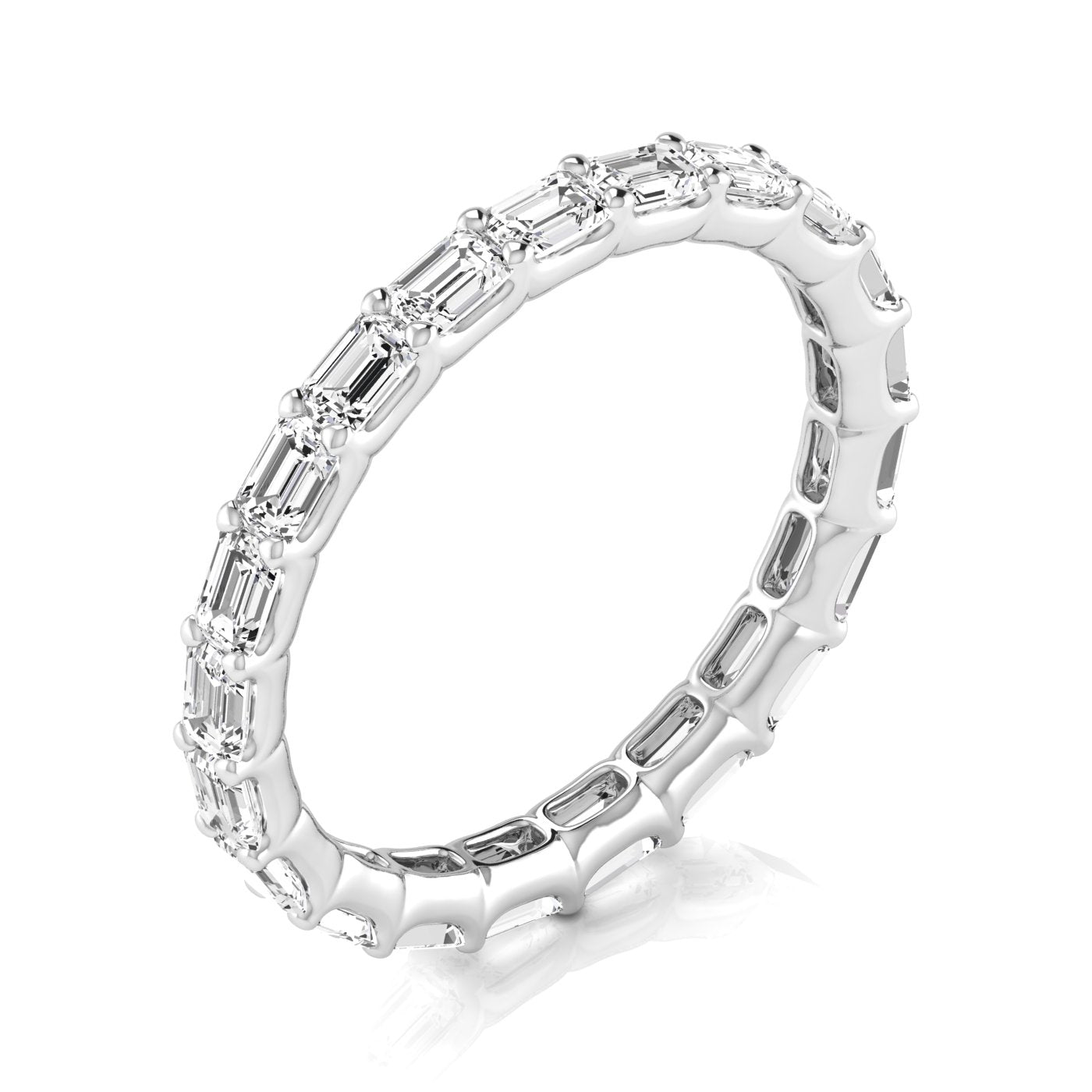 Jewels by Ray Dimoand 14K East-West Emerald Cut Lab Grown Diamond Eternity Band | 14K Gold, Stone Size-0.10 | E-F Color, VS-SI Clarity | 30 Day Free Return