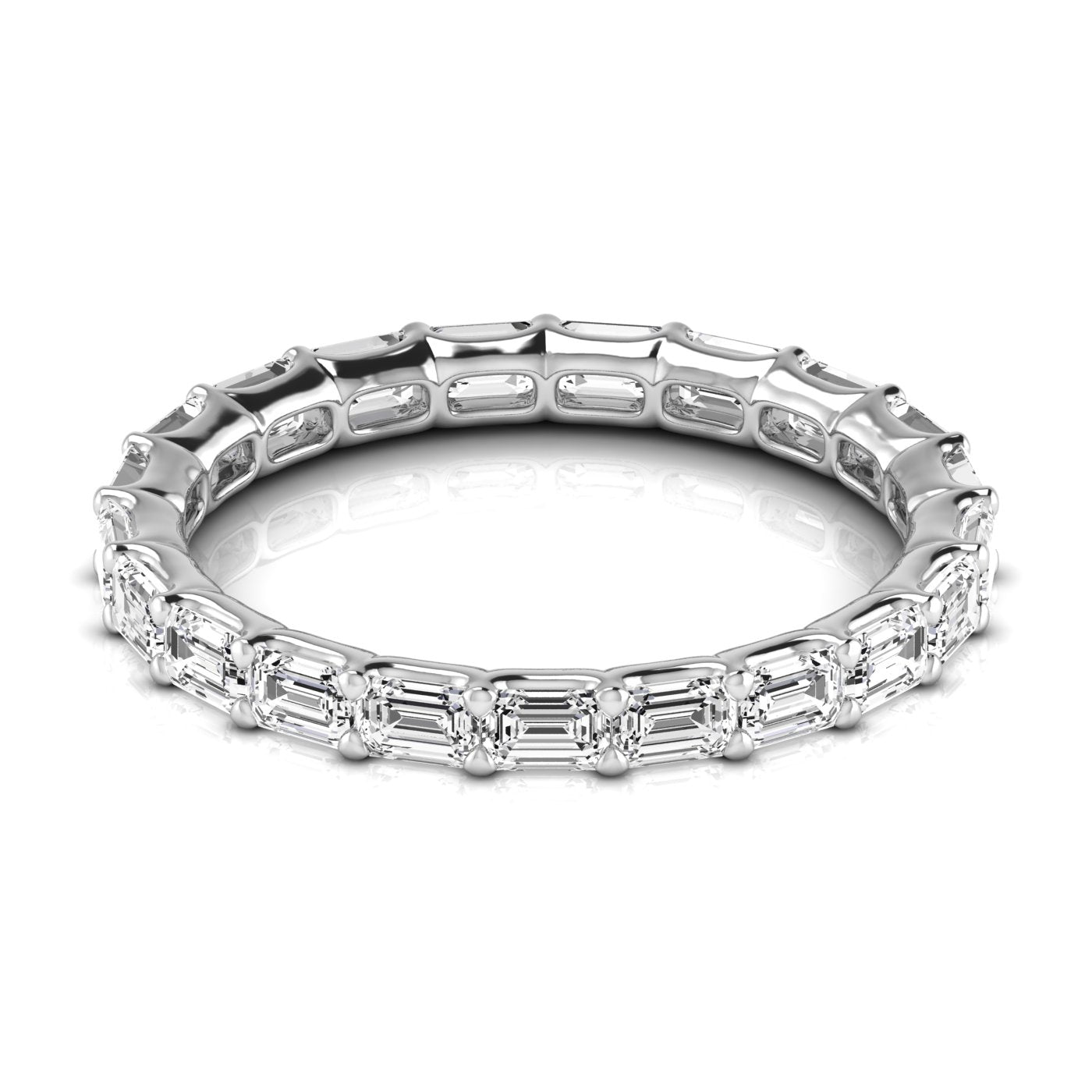 Jewels by Ray Dimoand 14K East-West Emerald Cut Lab Grown Diamond Eternity Band | 14K Gold, Stone Size-0.10 | E-F Color, VS-SI Clarity | 30 Day Free Return