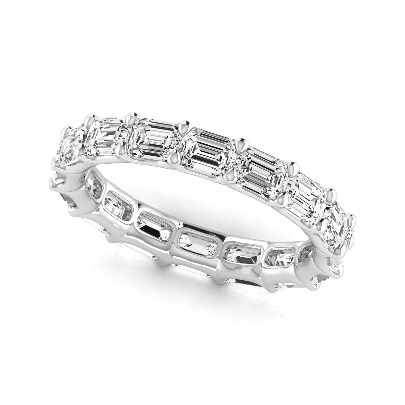 Jewels by Ray Dimoand 14K East-West Emerald Cut Lab Grown Diamond Eternity Band | 14K Gold, Stone Size-0.25 | E-F Color, VS-SI Clarity | 30 Day Free Return