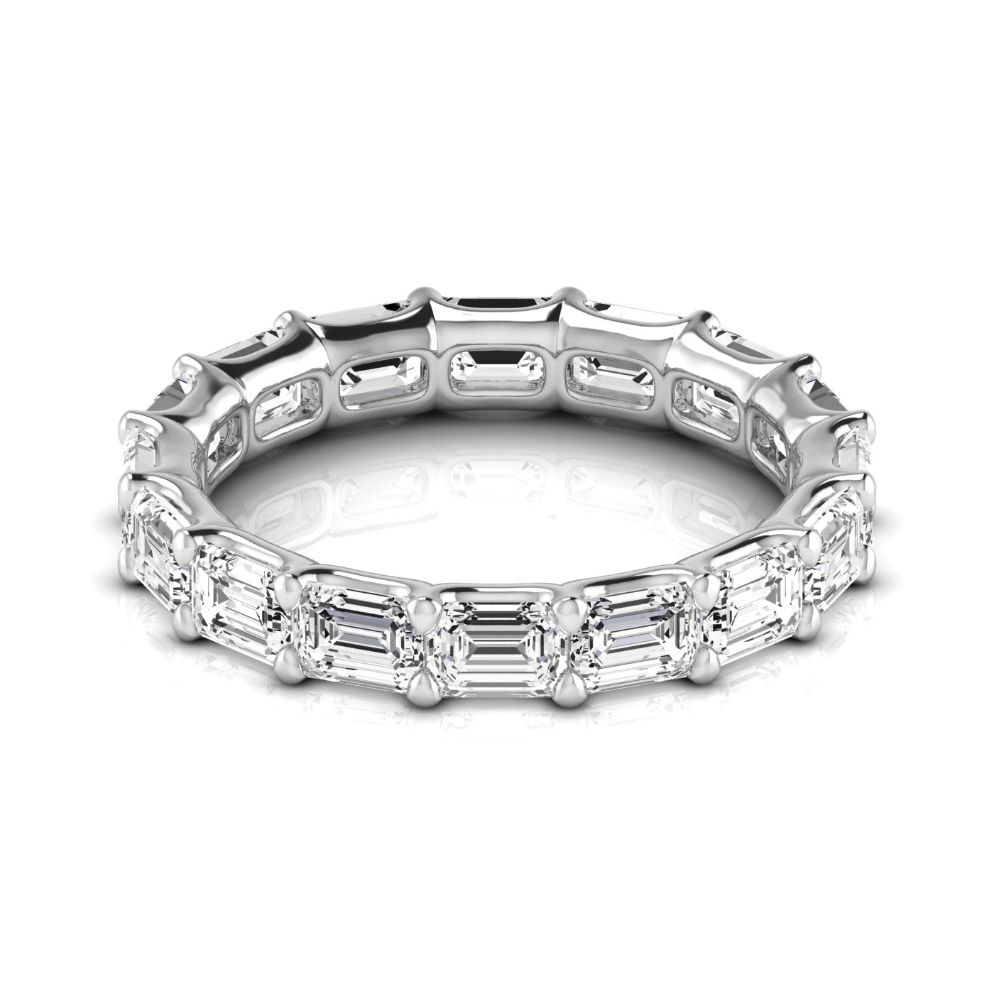 Jewels by Ray Dimoand 14K East-West Emerald Cut Lab Grown Diamond Eternity Band | 14K Gold, Stone Size-0.25 | E-F Color, VS-SI Clarity | 30 Day Free Return