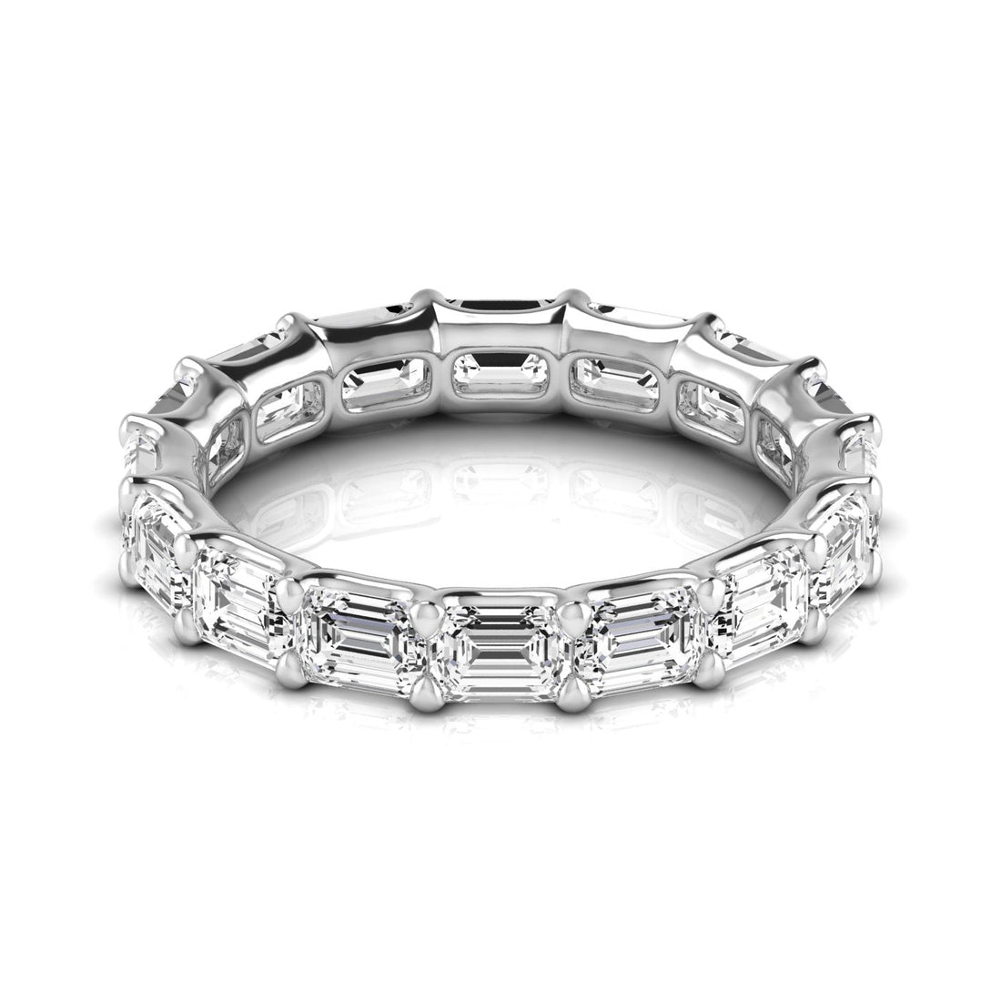 Jewels by Ray Dimoand 14K East-West Emerald Cut Lab Grown Diamond Eternity Band | 14K Gold, Stone Size-0.25 | E-F Color, VS-SI Clarity | 30 Day Free Return