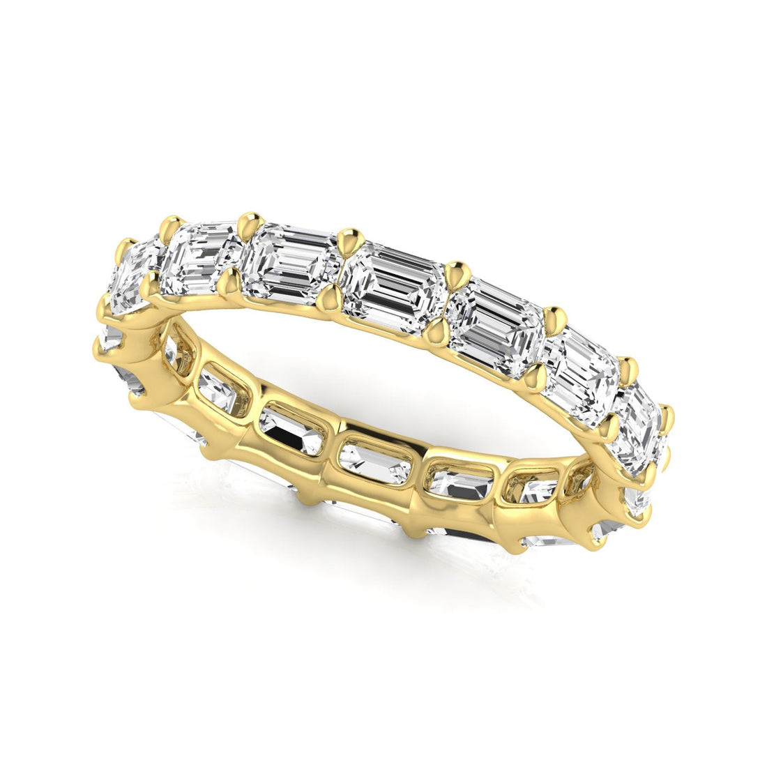Jewels by Ray Dimoand 14K East-West Emerald Cut Lab Grown Diamond Eternity Band | 14K Gold, Stone Size-0.25 | E-F Color, VS-SI Clarity | 30 Day Free Return