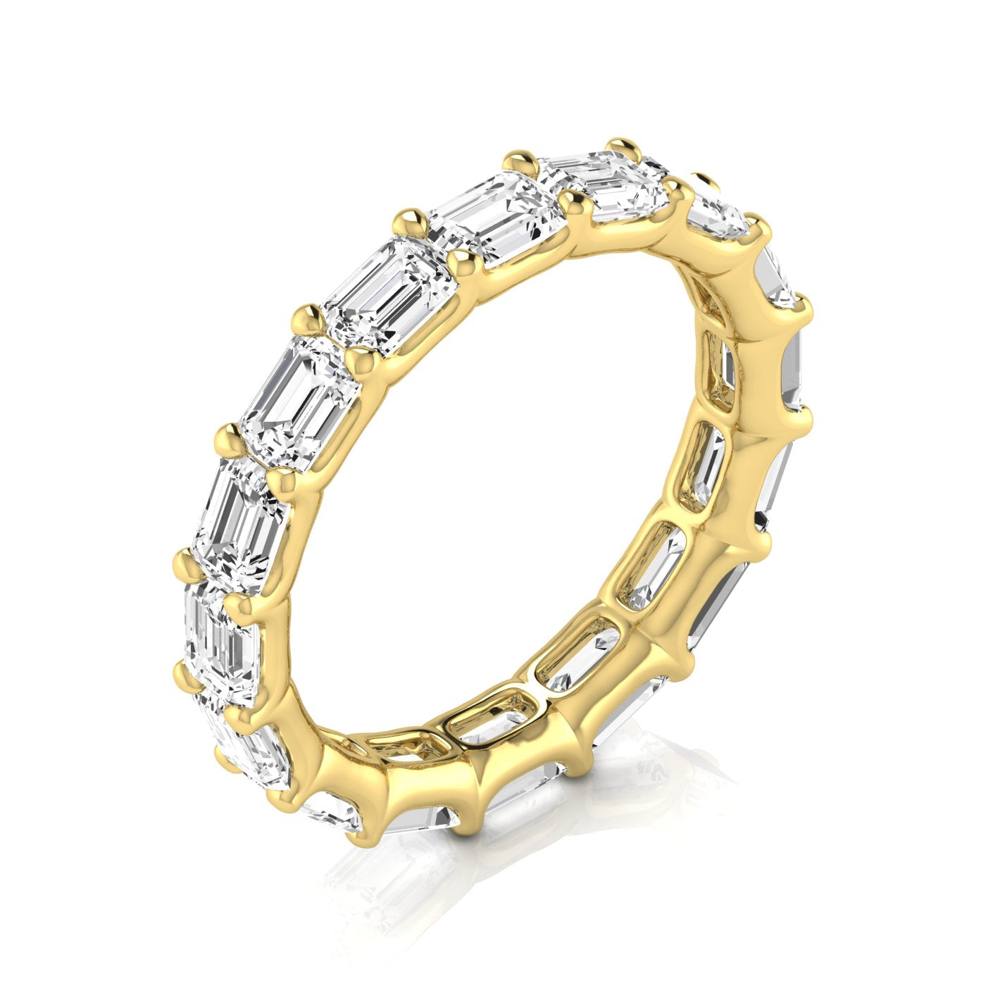 Jewels by Ray Dimoand 14K East-West Emerald Cut Lab Grown Diamond Eternity Band | 14K Gold, Stone Size-0.25 | E-F Color, VS-SI Clarity | 30 Day Free Return