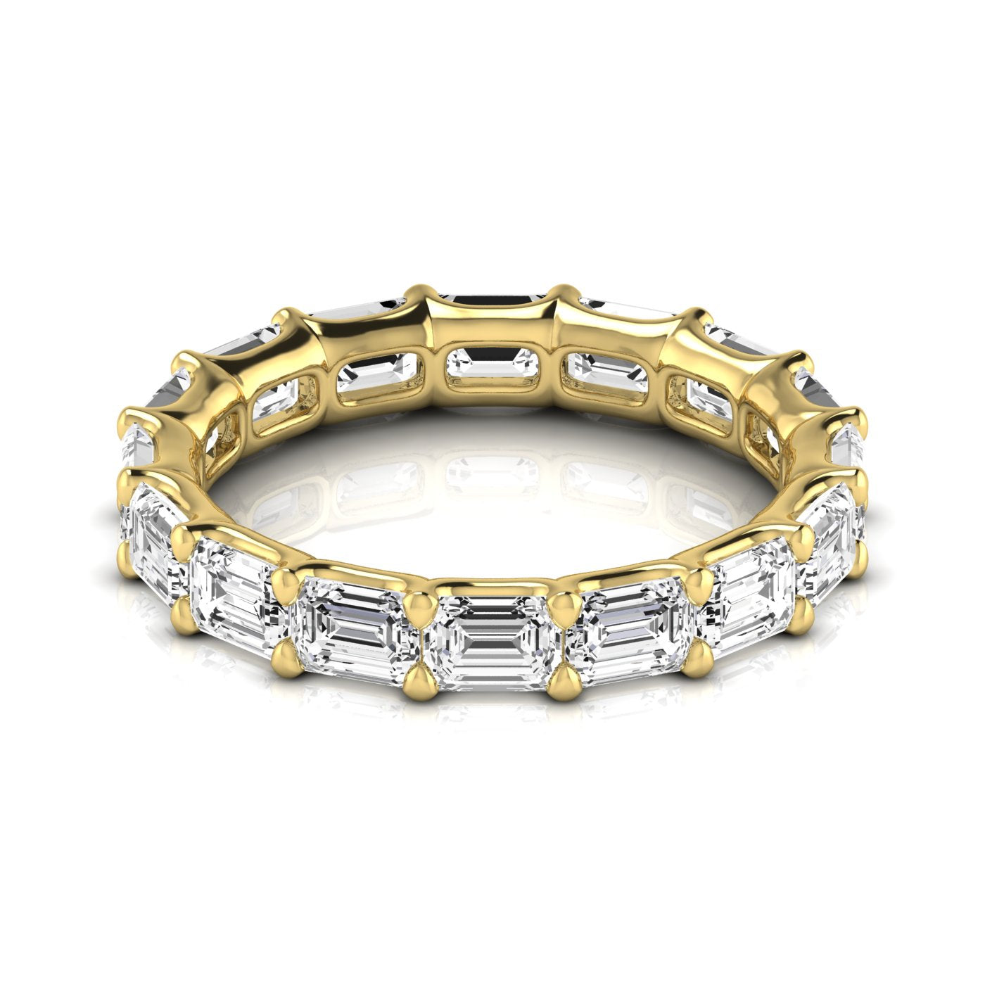 Jewels by Ray Dimoand 14K East-West Emerald Cut Lab Grown Diamond Eternity Band | 14K Gold, Stone Size-0.25 | E-F Color, VS-SI Clarity | 30 Day Free Return