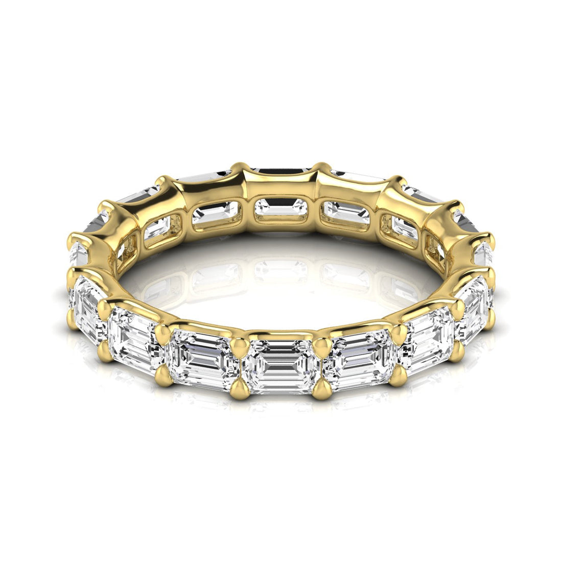 Jewels by Ray Dimoand 14K East-West Emerald Cut Lab Grown Diamond Eternity Band | 14K Gold, Stone Size-0.25 | E-F Color, VS-SI Clarity | 30 Day Free Return