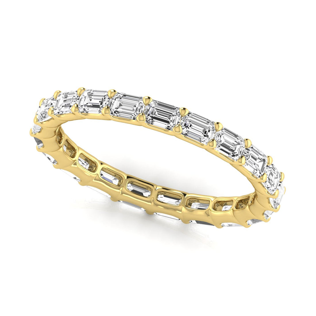 Jewels by Ray Dimoand 14K East-West Emerald Cut Lab Grown Diamond Eternity Band | 14K Gold, Stone Size-0.10 | E-F Color, VS-SI Clarity | 30 Day Free Return