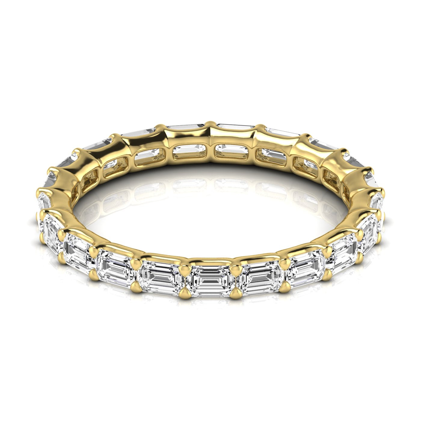 Jewels by Ray Dimoand 14K East-West Emerald Cut Lab Grown Diamond Eternity Band | 14K Gold, Stone Size-0.10 | E-F Color, VS-SI Clarity | 30 Day Free Return