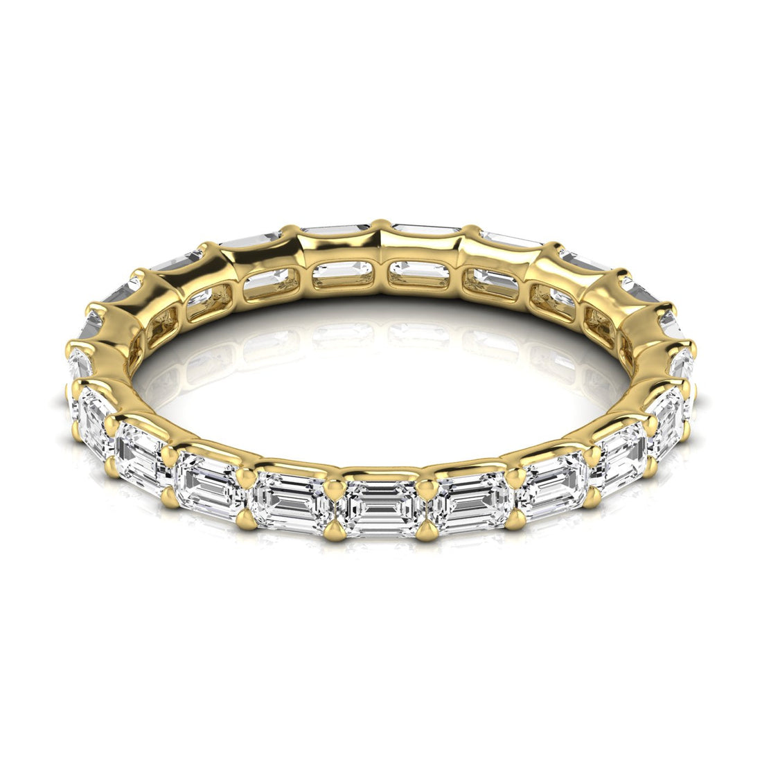 Jewels by Ray Dimoand 14K East-West Emerald Cut Lab Grown Diamond Eternity Band | 14K Gold, Stone Size-0.10 | E-F Color, VS-SI Clarity | 30 Day Free Return