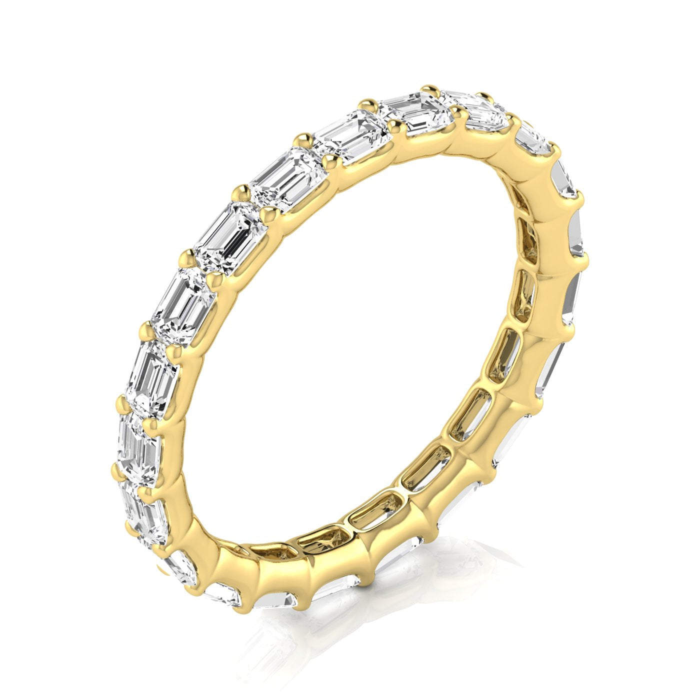 Jewels by Ray Dimoand 14K East-West Emerald Cut Lab Grown Diamond Eternity Band | 14K Gold, Stone Size-0.10 | E-F Color, VS-SI Clarity | 30 Day Free Return