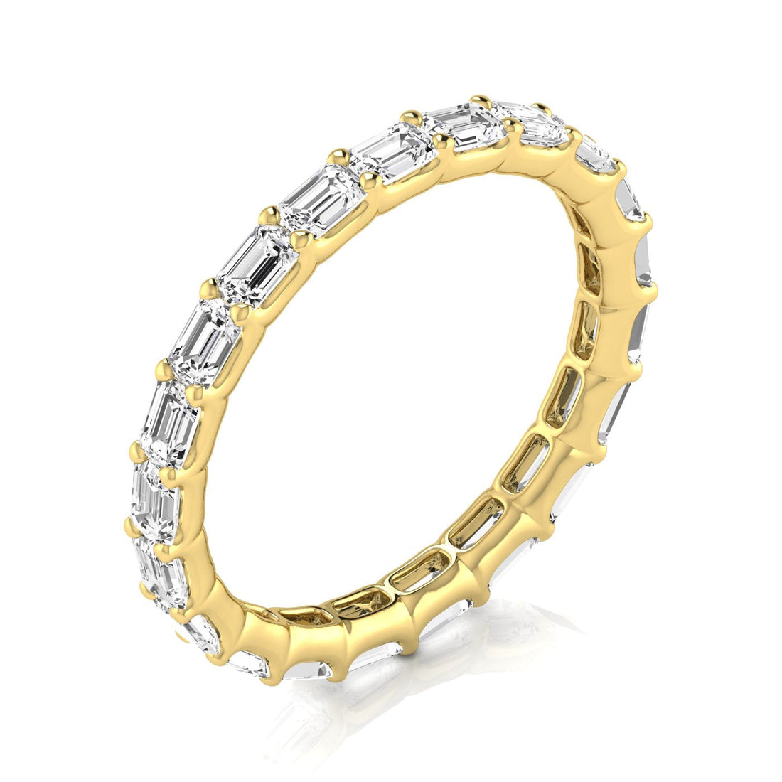 Jewels by Ray Dimoand 14K East-West Emerald Cut Lab Grown Diamond Eternity Band | 14K Gold, Stone Size-0.10 | E-F Color, VS-SI Clarity | 30 Day Free Return
