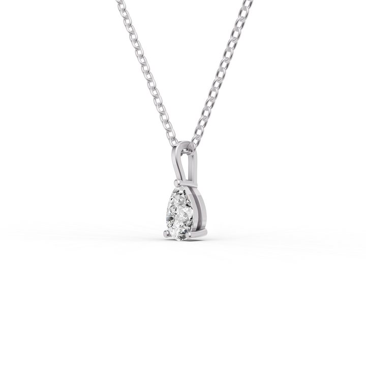 Lab Grown Pear Shape Diamond Solitaire Pendant with Bail