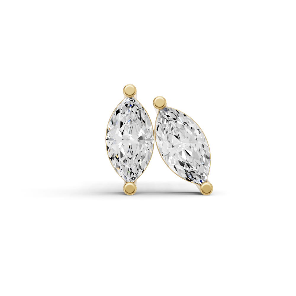 Lab Grown Marquise Shape Diamond Solitaire Earrings with Prong Setting