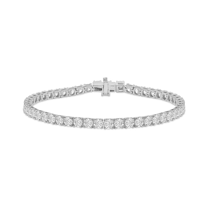 Lab-Grown Diamond 4-Prong Setting Straight-Line Tennis Bracelet