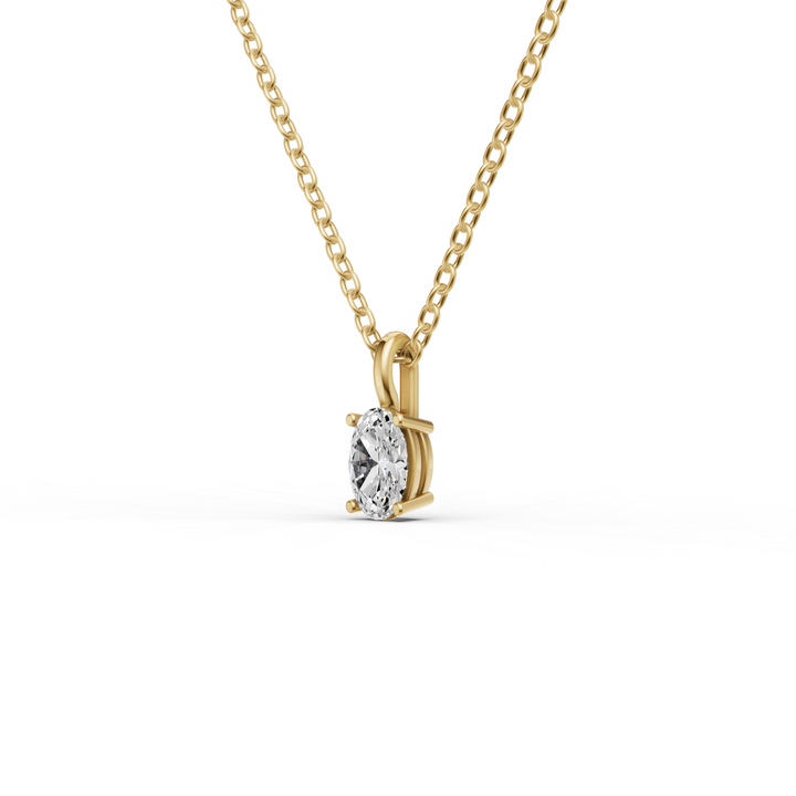 Lab Grown Oval Cut Diamond Solitaire Pendant with Bail