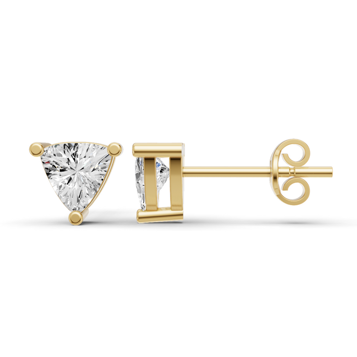 Lab Grown Trillion Shape Diamond Solitaire Earrings with Prong Setting