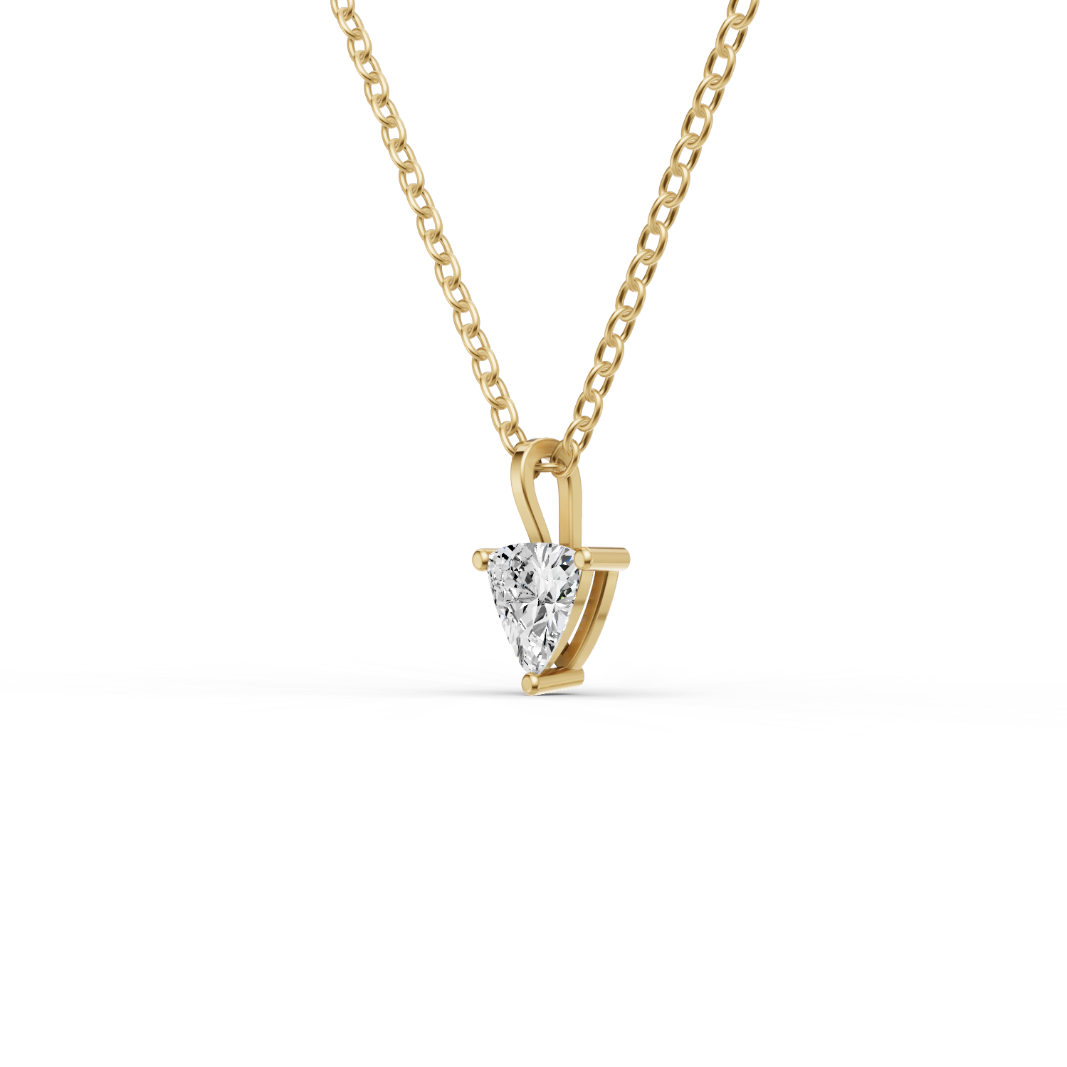 Lab Grown Trillion Shape Diamond Solitaire Pendant with Bail