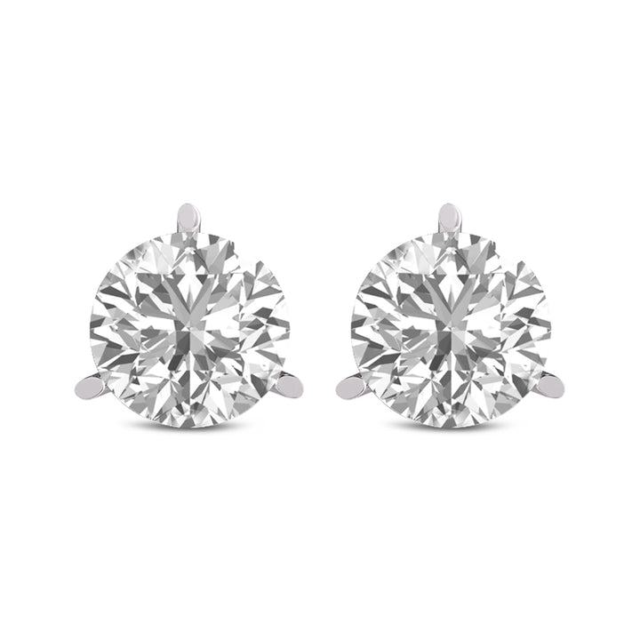 Martini-Set Round Lab Grown Diamond Solitaire Stud Earrings with Pushback