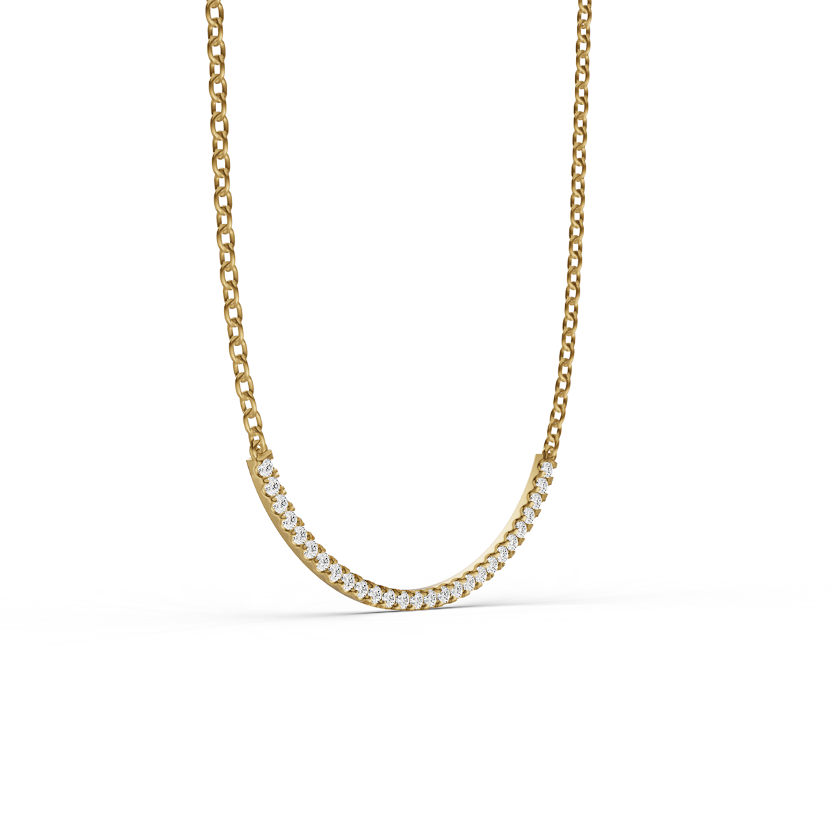 Round Lab Grown Diamond Smiley Pendant