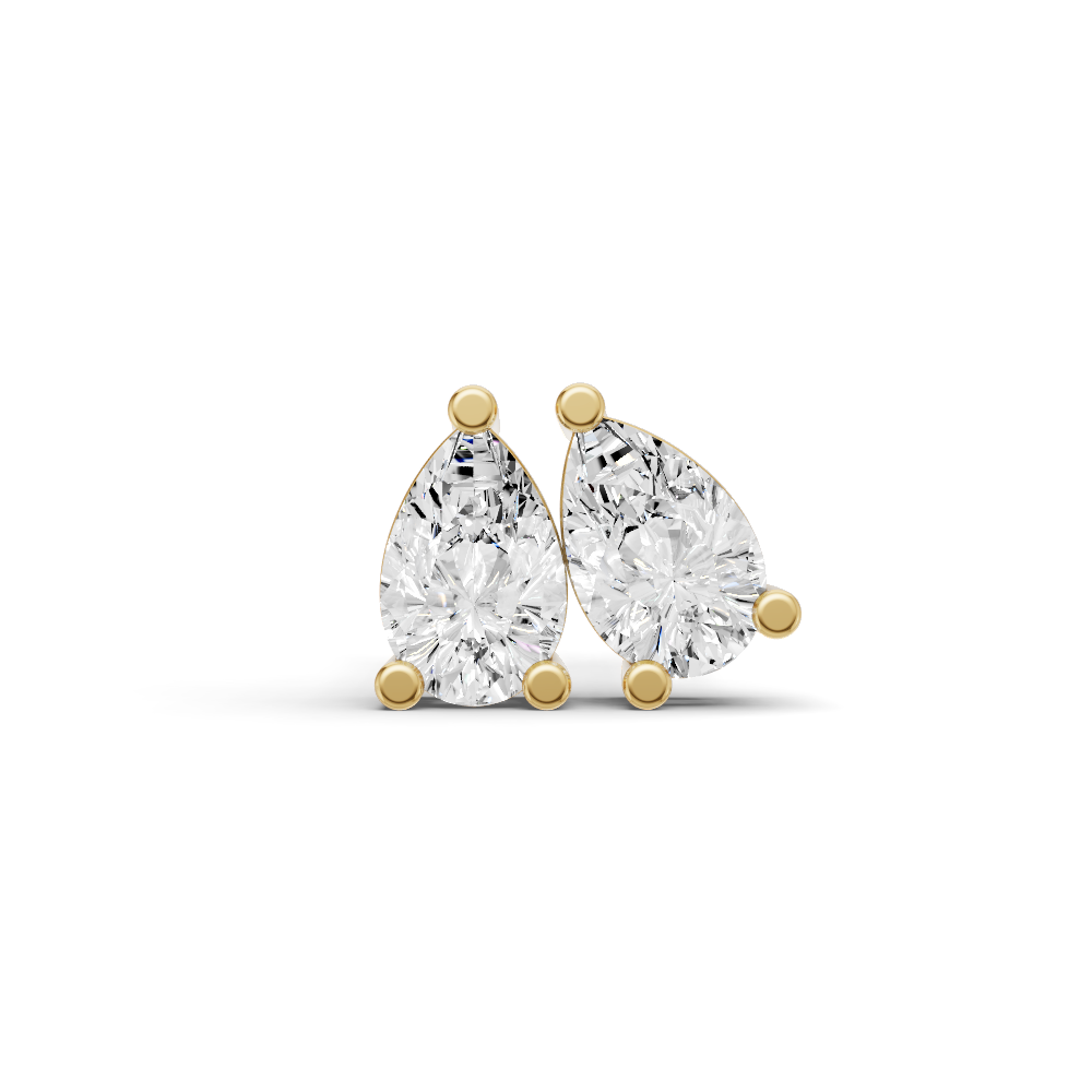 Lab Grown Pear Shape Diamond Solitaire Earrings with Prong Setting