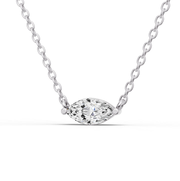 Lab Grown Floating Marquise Shape Diamond Solitaire Pendant