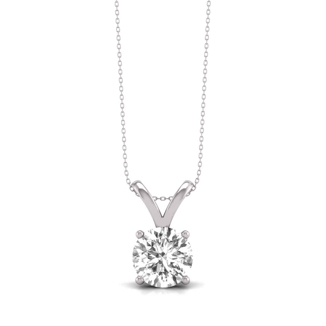 4 Prong Lab Grown Diamond Solitaire Pendant