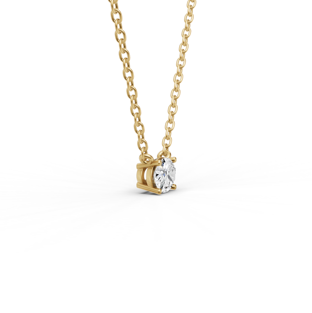 Lab Grown Floating Oval Shape Diamond Solitaire Pendant