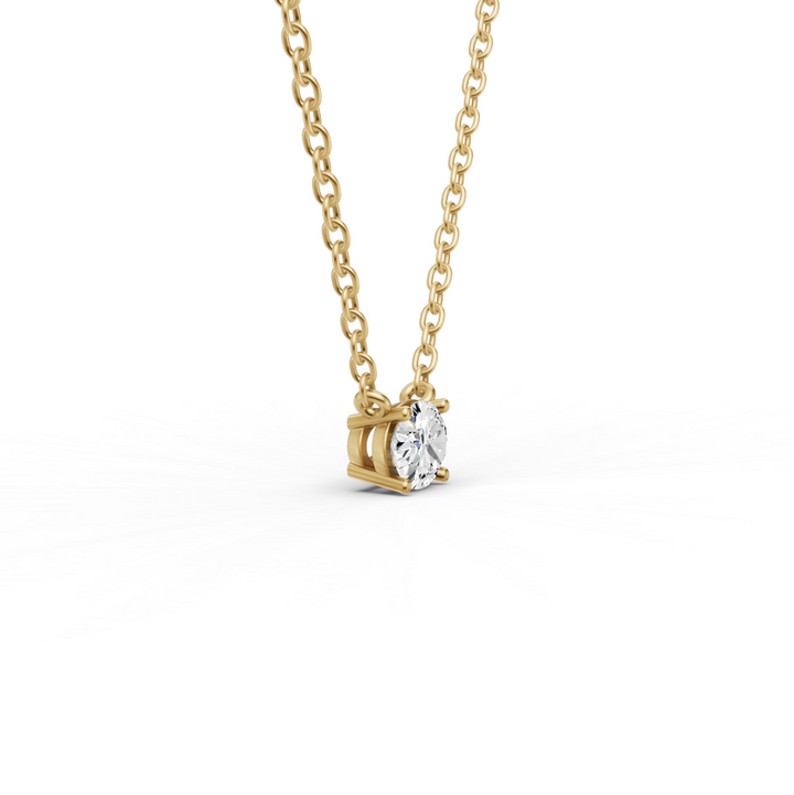 Lab Grown Floating Oval Shape Diamond Solitaire Pendant