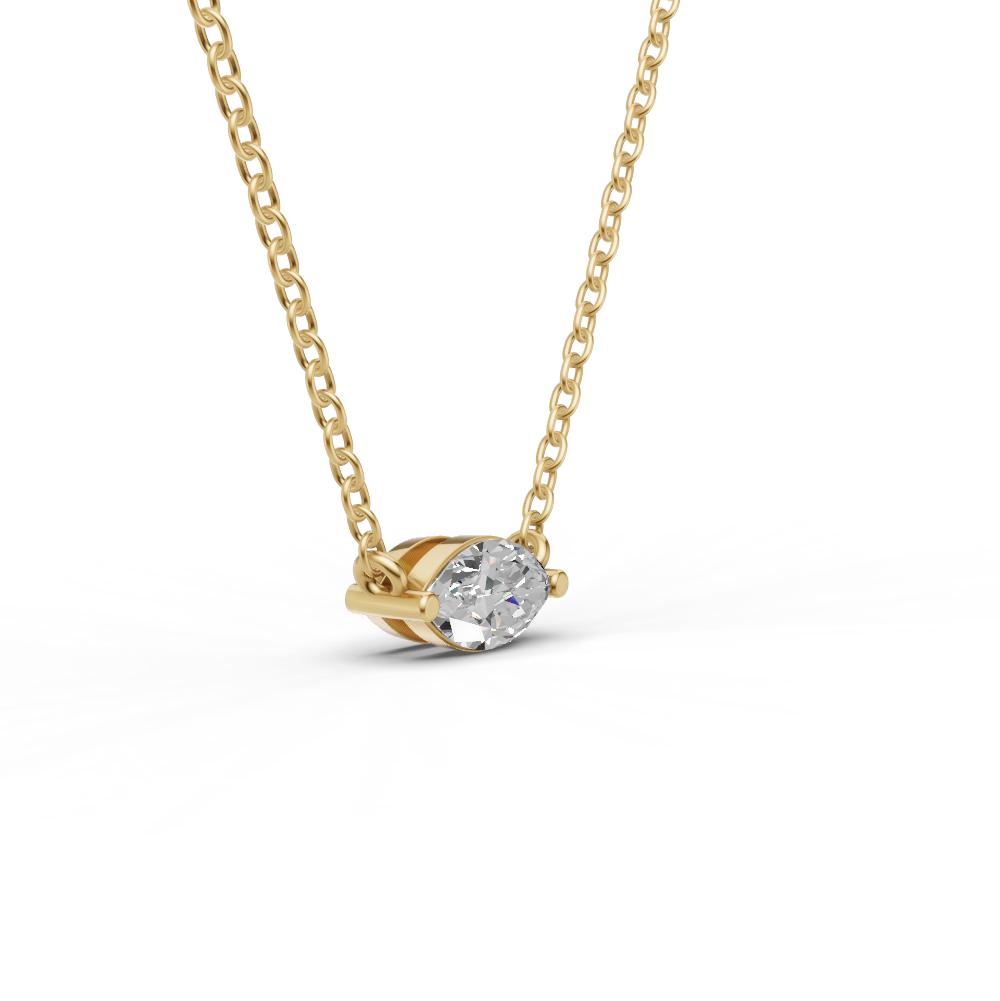 Lab Grown Floating Marquise Shape Diamond Solitaire Pendant