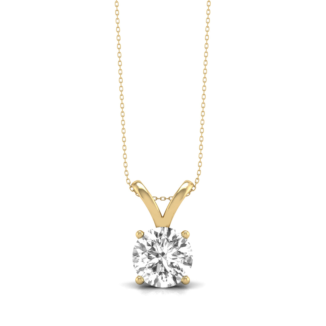 4 Prong Lab Grown Diamond Solitaire Pendant