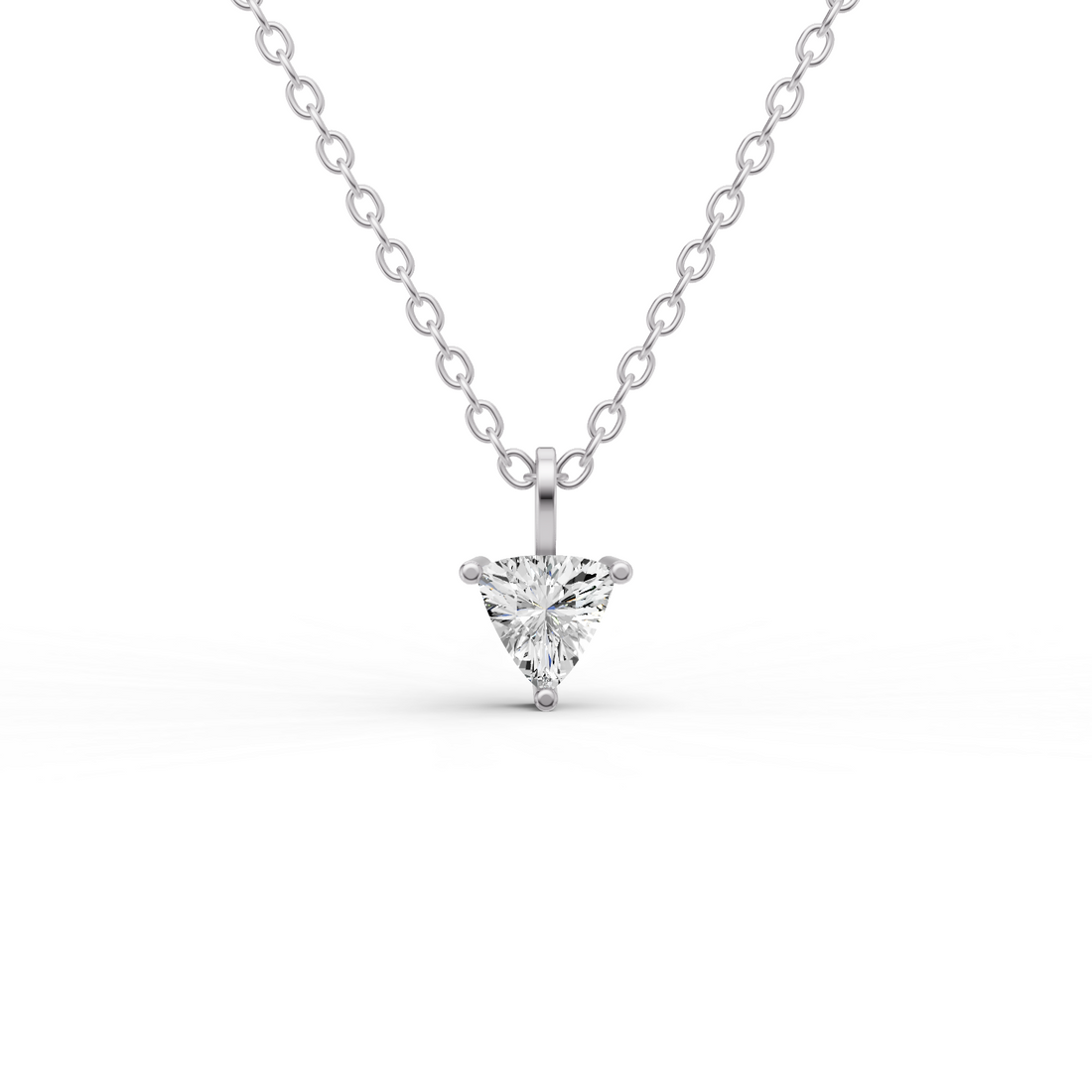 Lab Grown Trillion Shape Diamond Solitaire Pendant with Bail